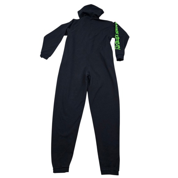 Fenty Savage Jump Suit Large Black Rihanna Hooded Fleece Sweat Full Body Womens - Picture 3 of 8